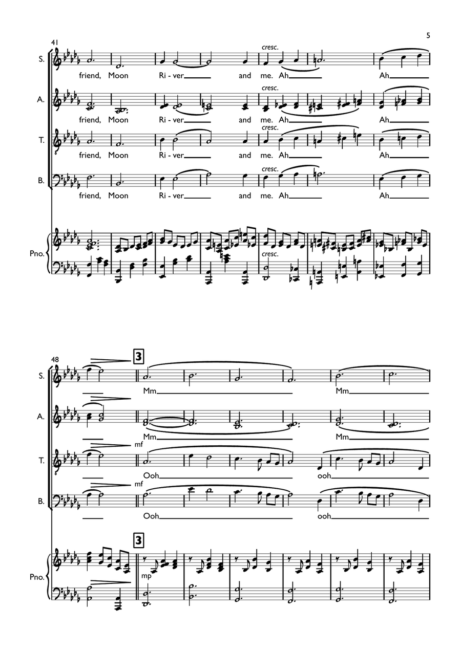 Moon River Moon River Choir scores gallery preview page 5