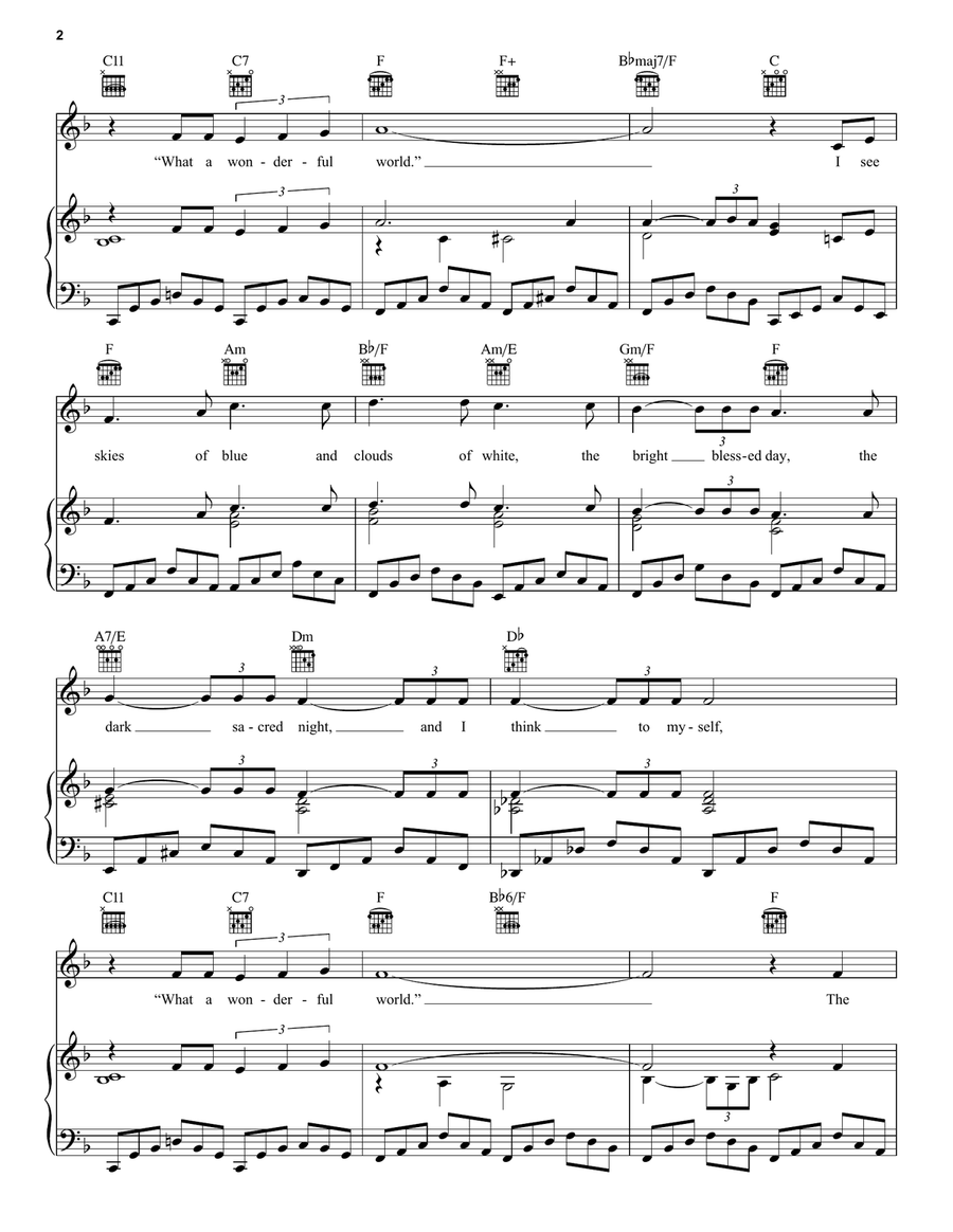 What A Wonderful World Guitar scores gallery preview page 2