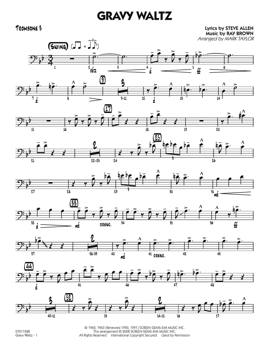 Gravy Waltz - Trombone 3