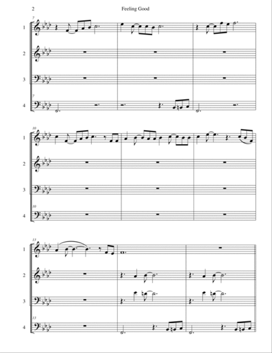 Feeling Good Saxophone Quartet scores gallery preview page 3
