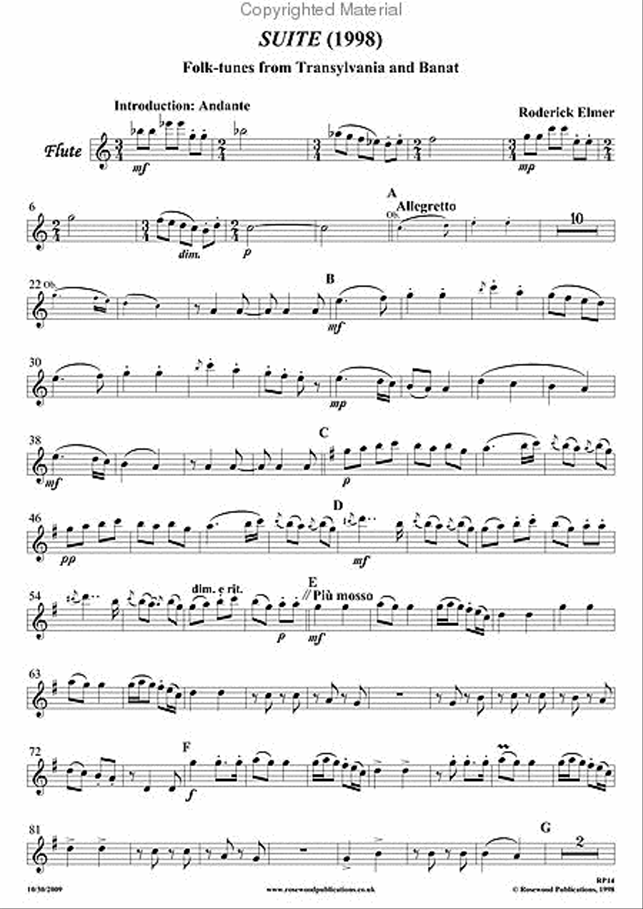 Suite for Wind Quintet of Folktunes from Transylvania & Banat Woodwind Quintet scores gallery preview page 3