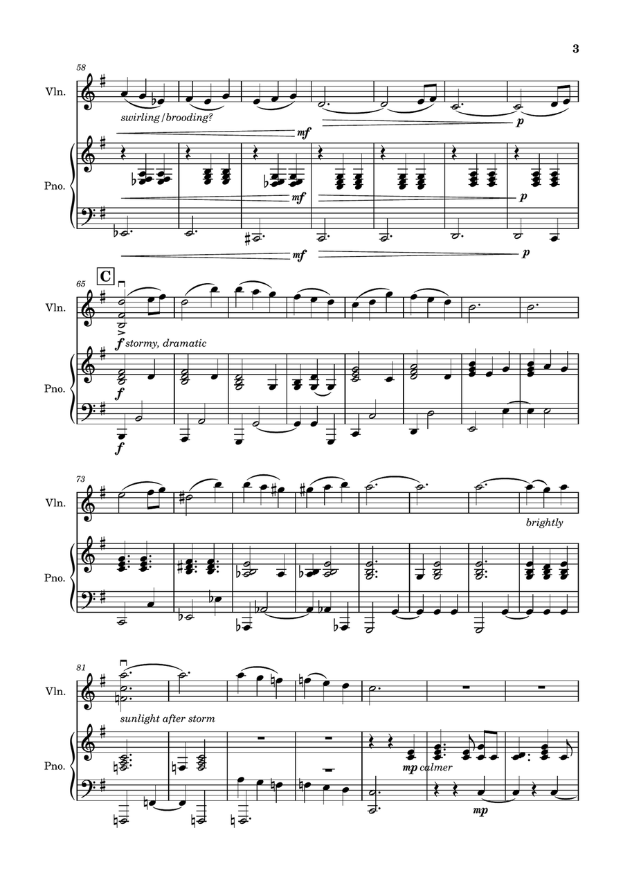 'After the storm'-Violin and piano Violin Solo scores gallery preview page 3