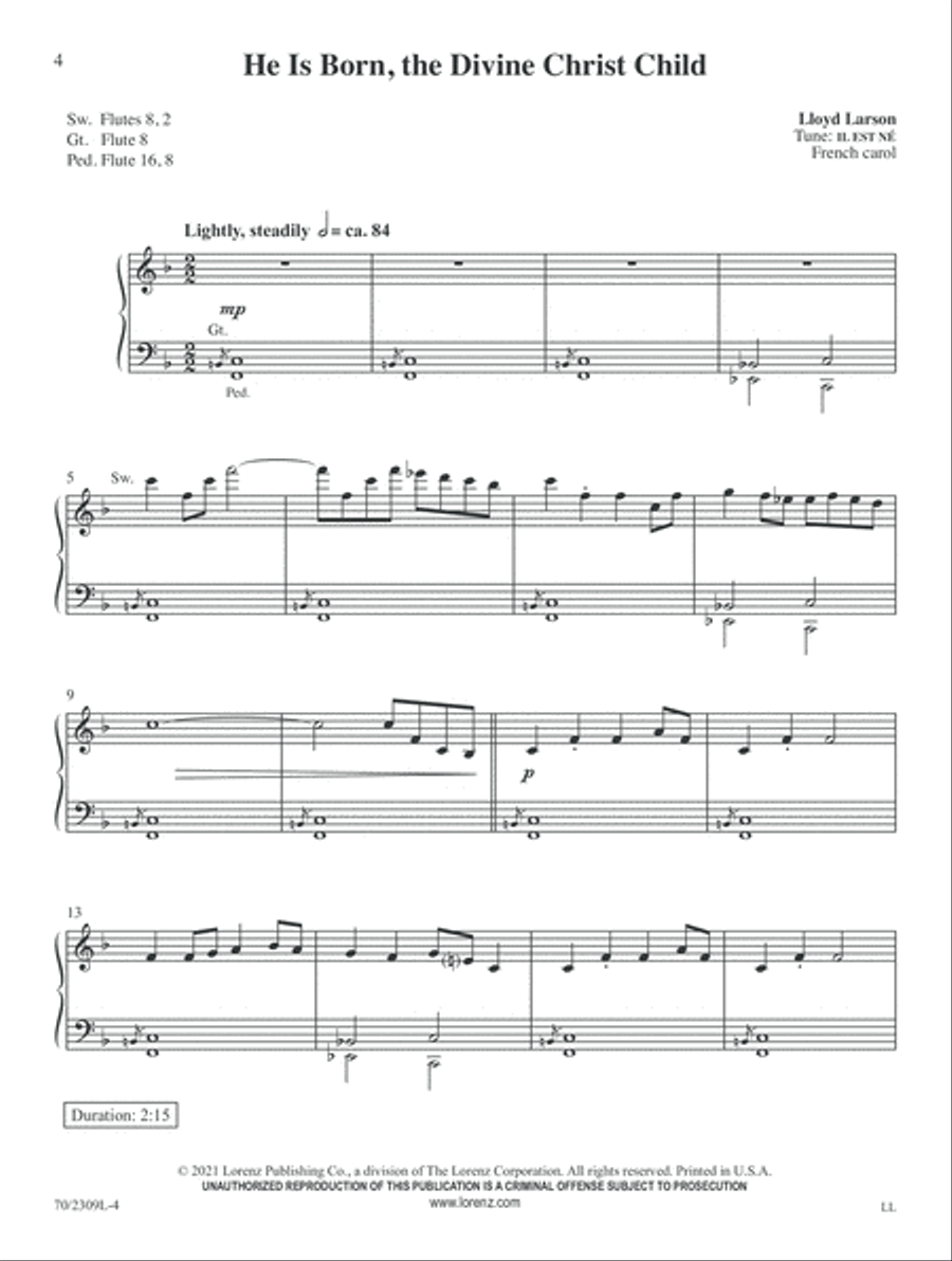 He Is Born Organ scores gallery preview page 4