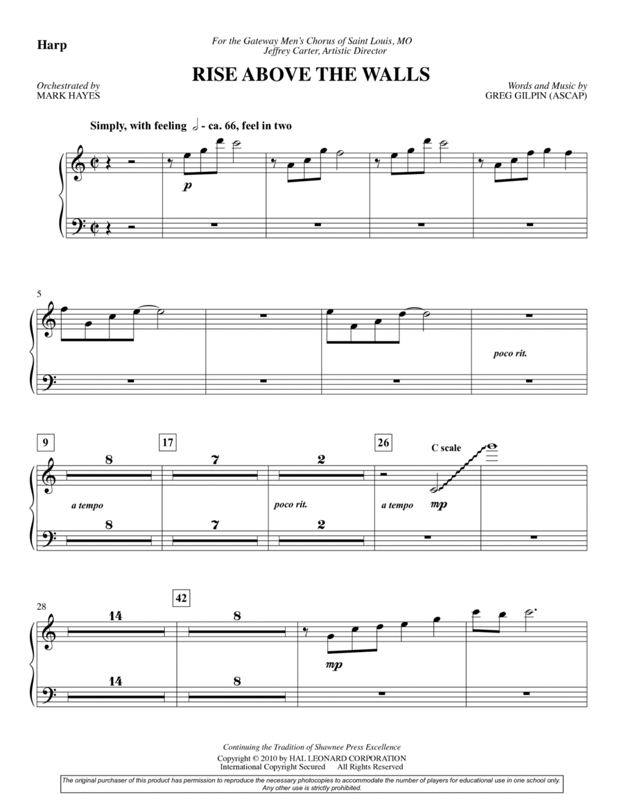 Rise Above The Walls - Harp Choir scores gallery preview page 1