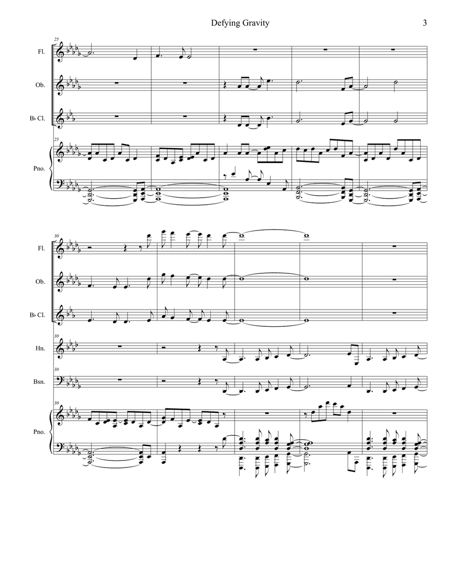 Defying Gravity Woodwind Quintet scores gallery preview page 3