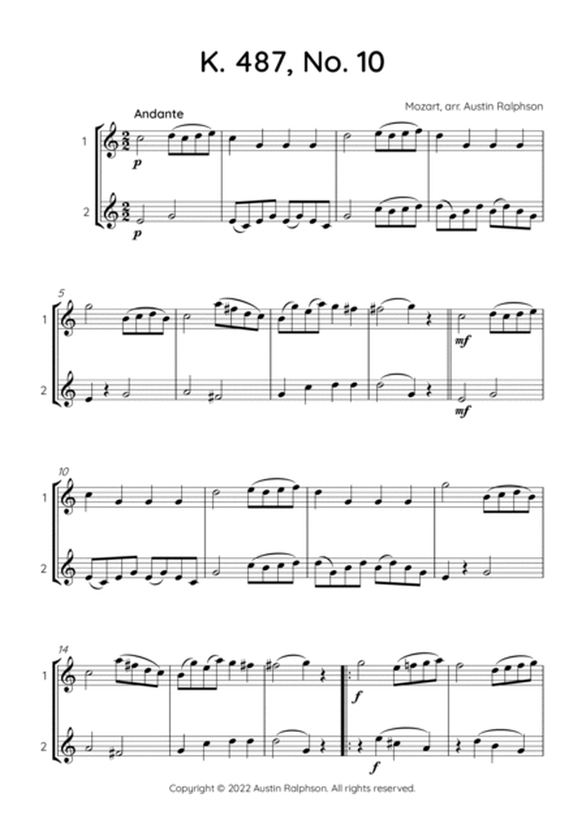 Mozart K. 487 No. 10 - tenor sax duet image number null
