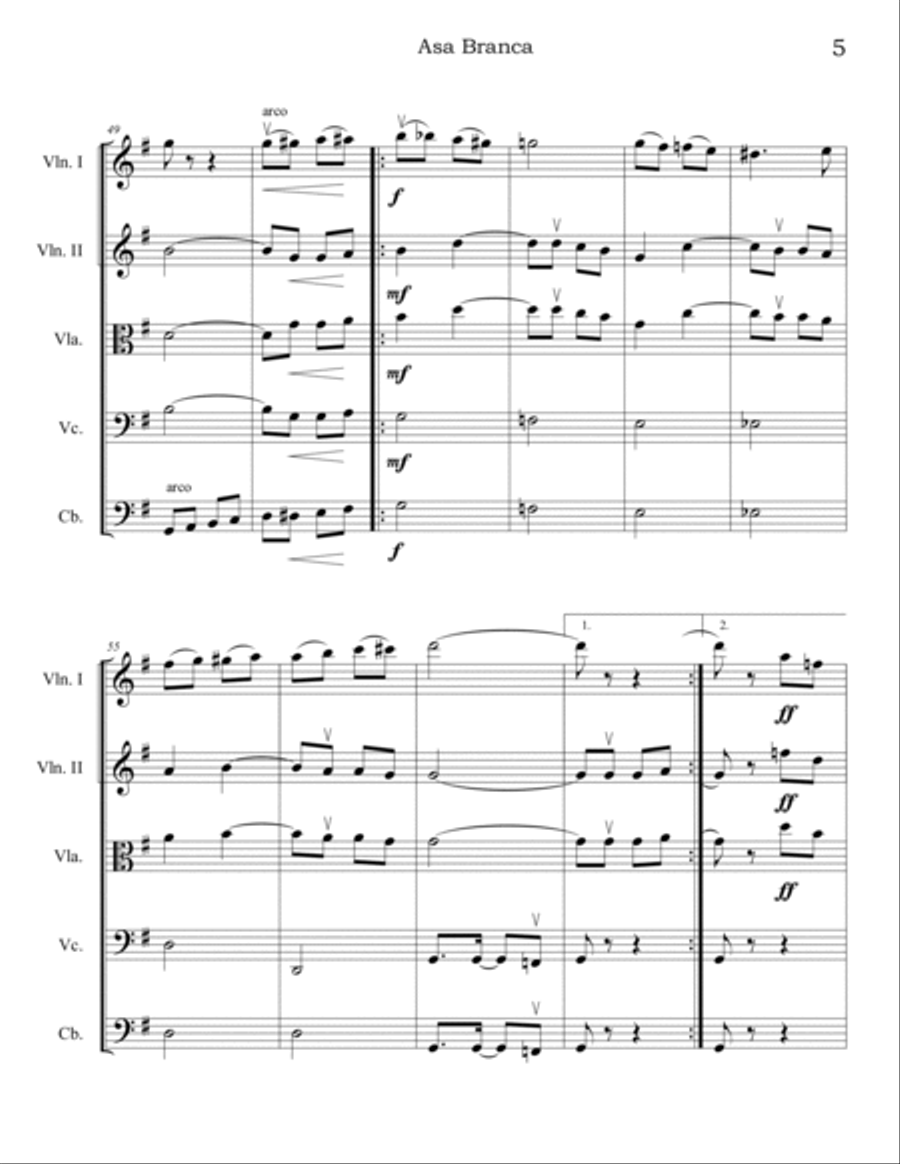 Asa Branca String Orchestra scores gallery preview page 5