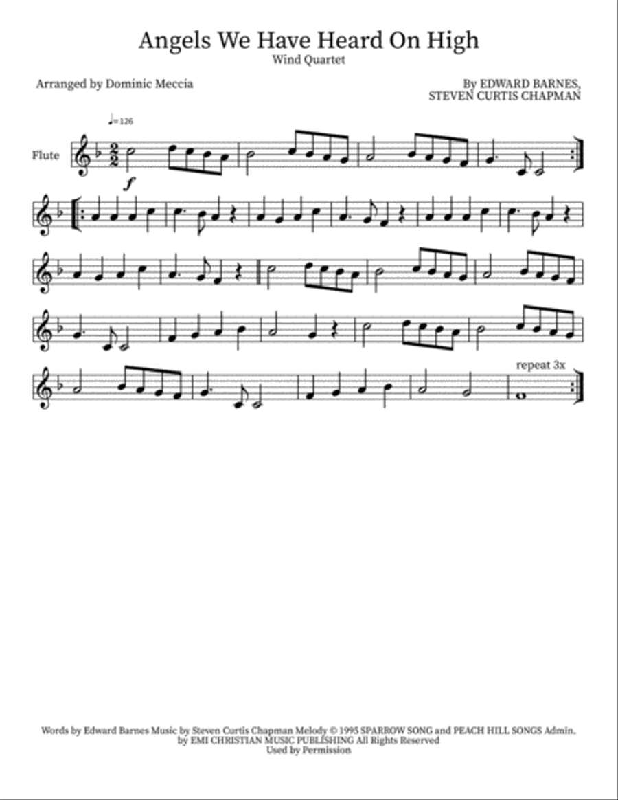 Angels We Have Heard On High Woodwind Quartet scores gallery preview page 4