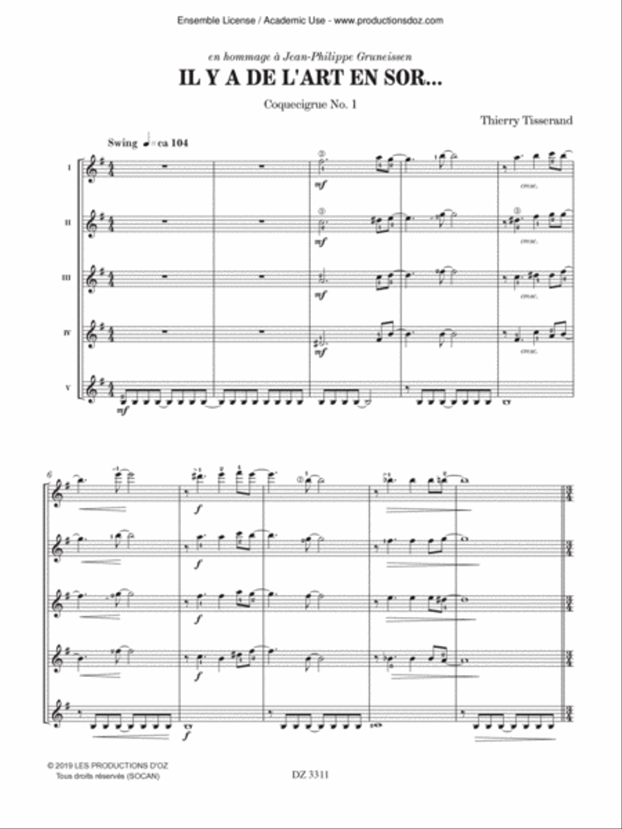 Il y a de l'art en Sor... Guitar Ensemble scores gallery preview page 3