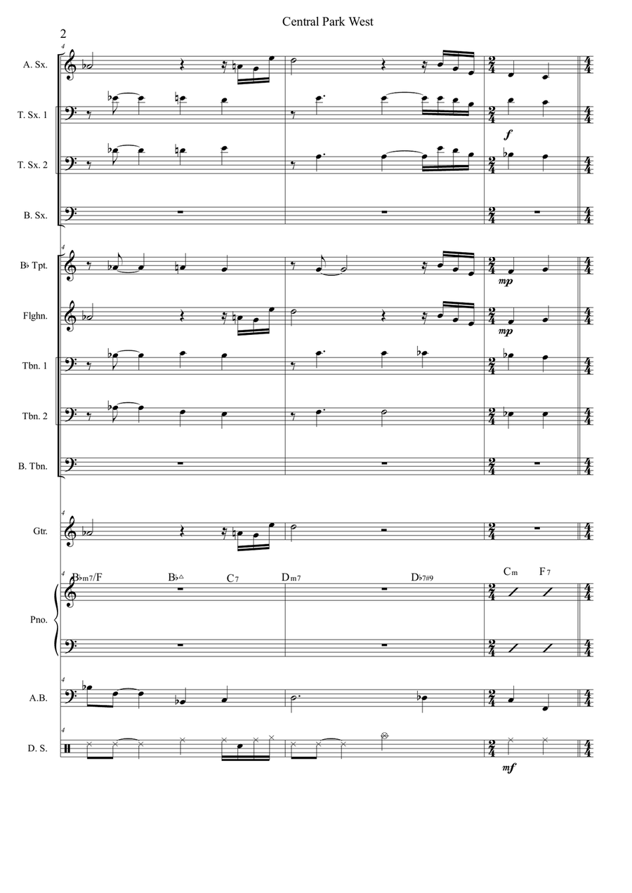 Central Park West by John Coltrane Jazz Ensemble - Digital Sheet Music page 2