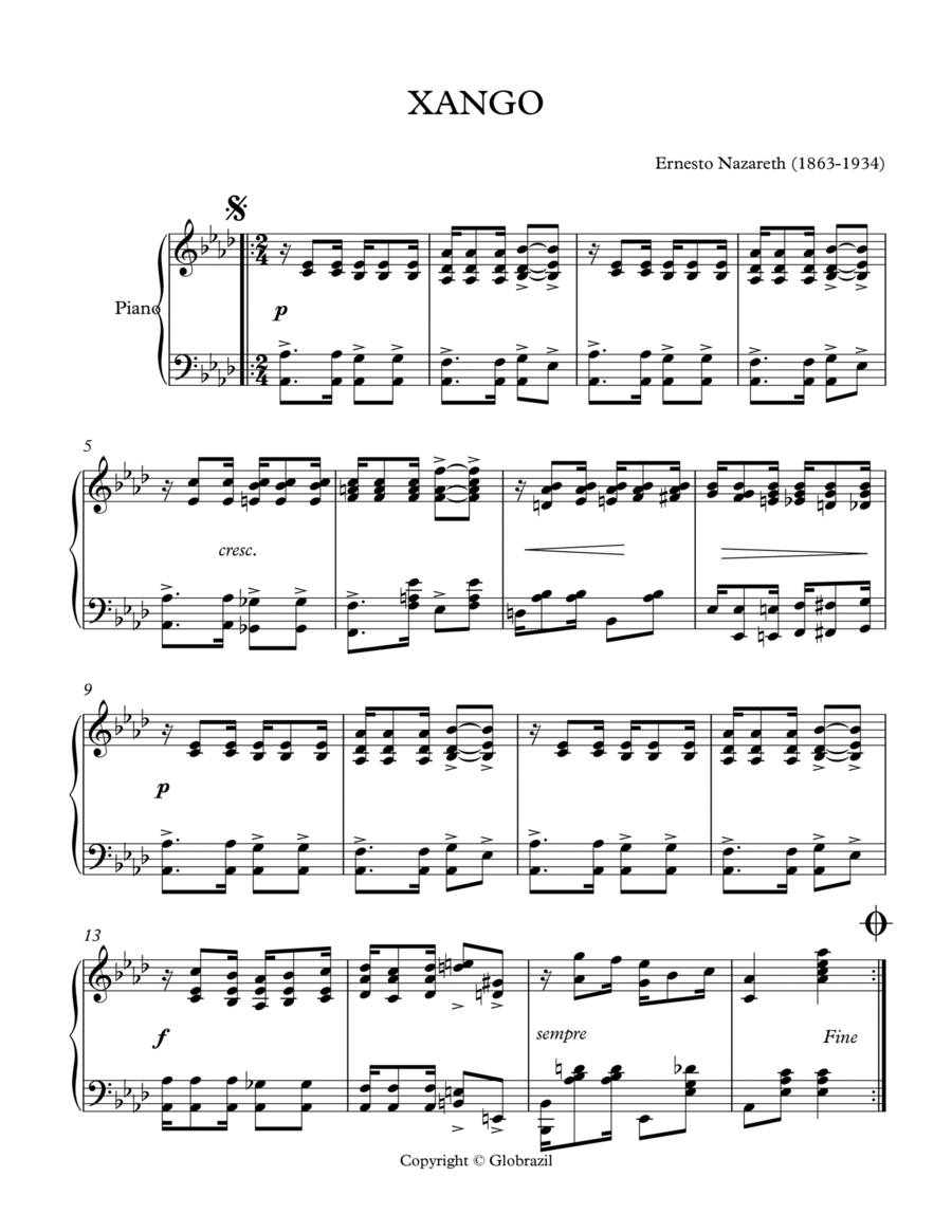 XANGO Piano Solo scores gallery preview page 1