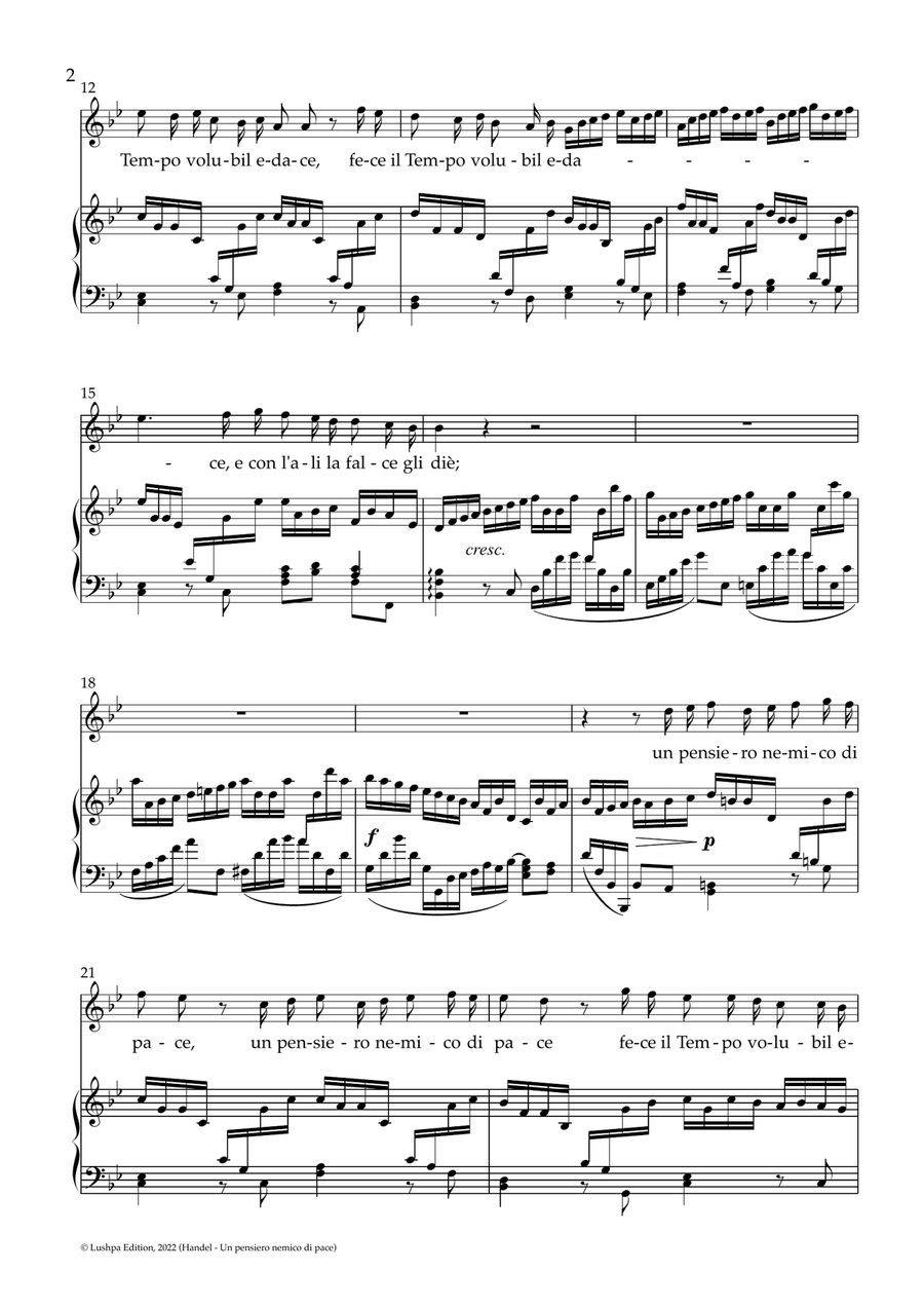 Un pensiero nemico di pace Piano, Vocal scores gallery preview page 4