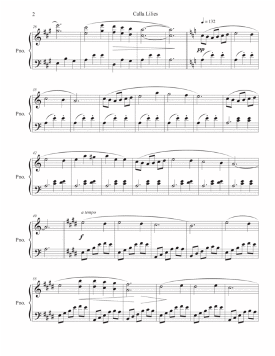Calla Lilies Piano Method scores gallery preview page 3