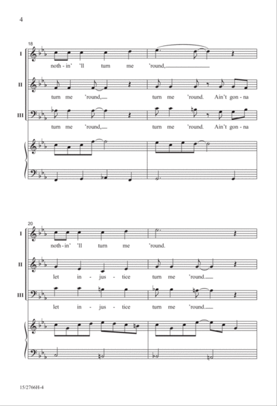 Turn Me 'Round Mixed Choir scores gallery preview page 4