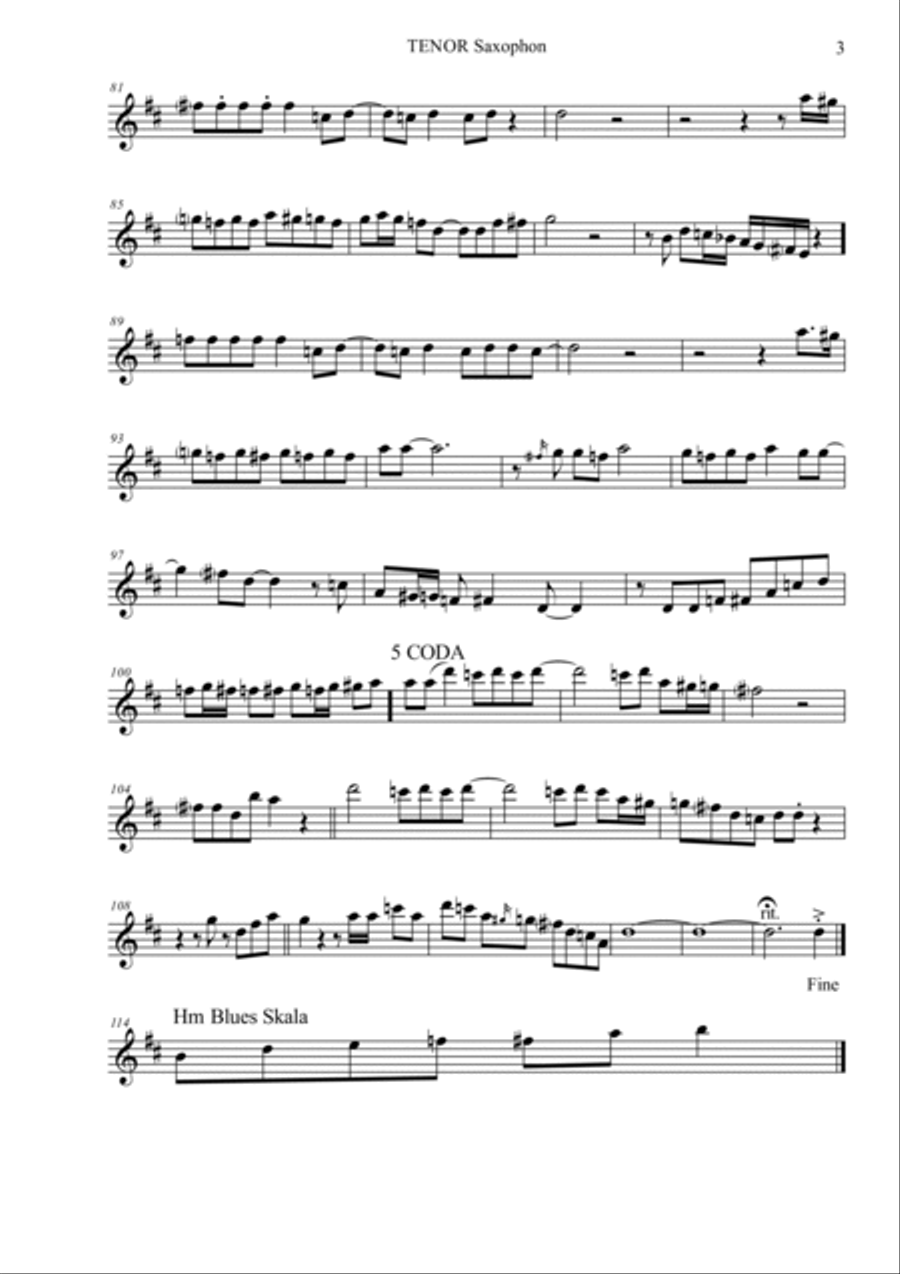Mustang Sally Tenor Saxophone scores gallery preview page 3