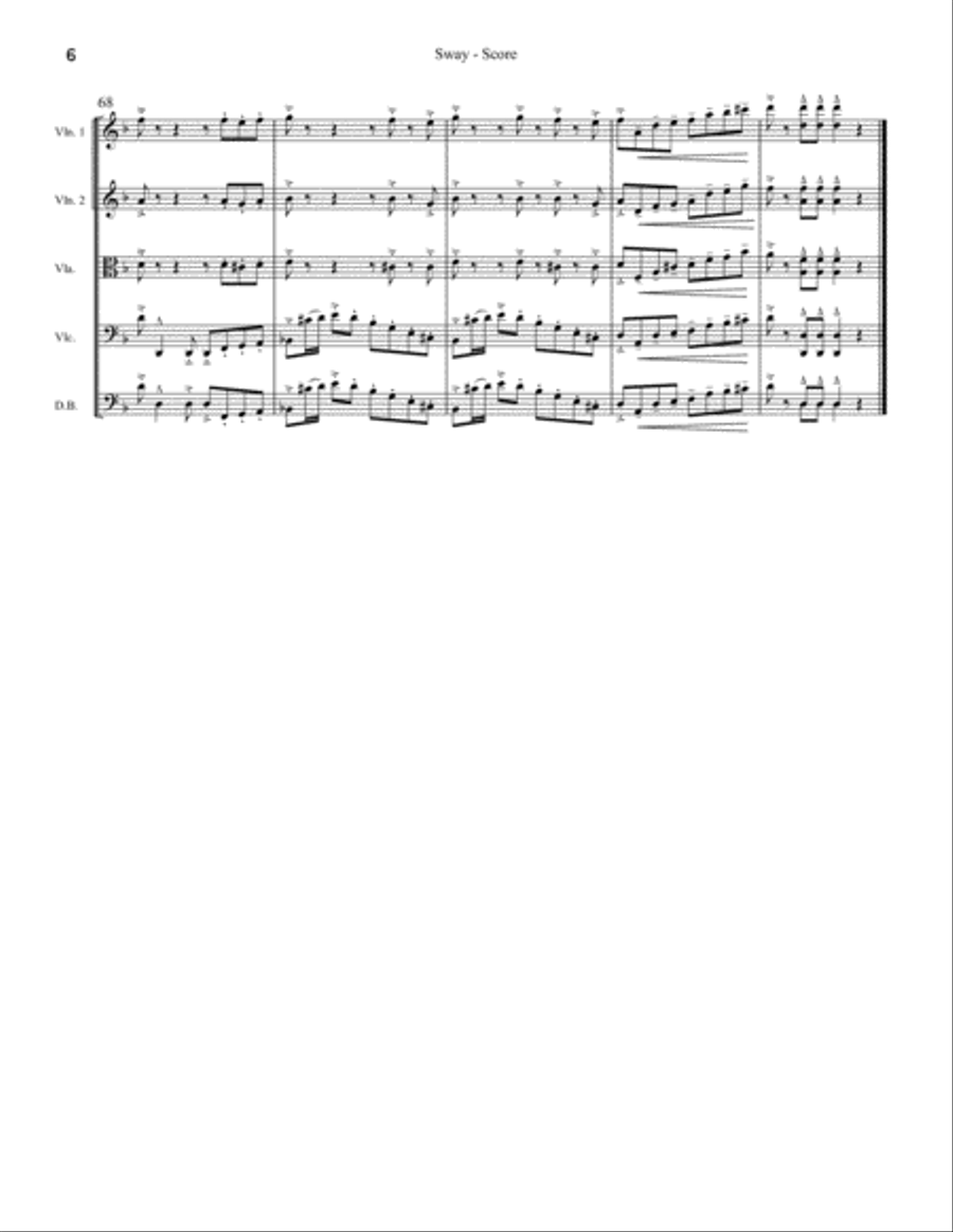 Sway (Quien Sera) String Orchestra scores gallery preview page 6