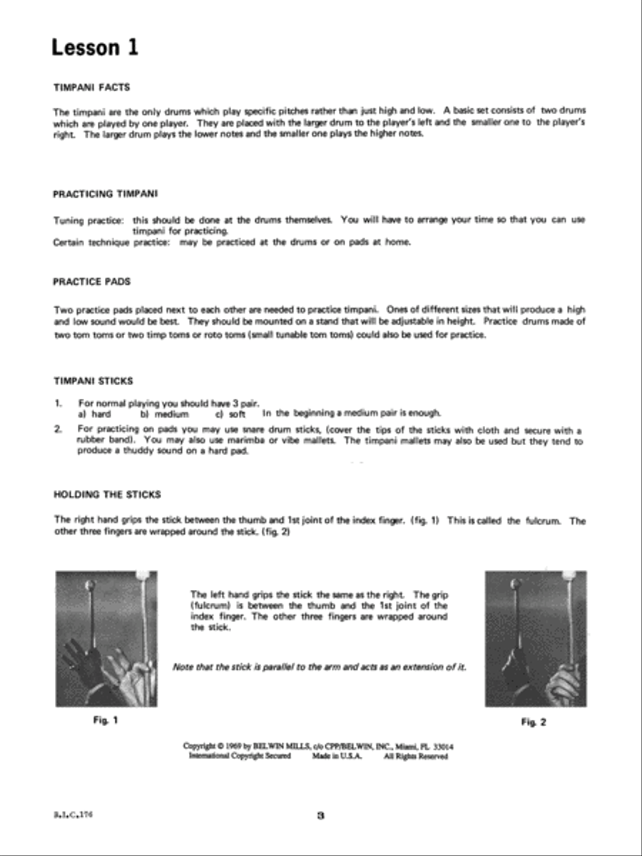 Student Instrumental Course Timpani Student