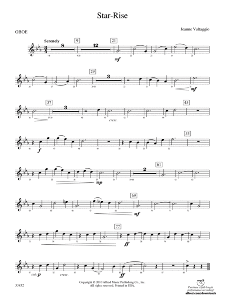 Star-Rise: Oboe Concert Band scores gallery preview page 1