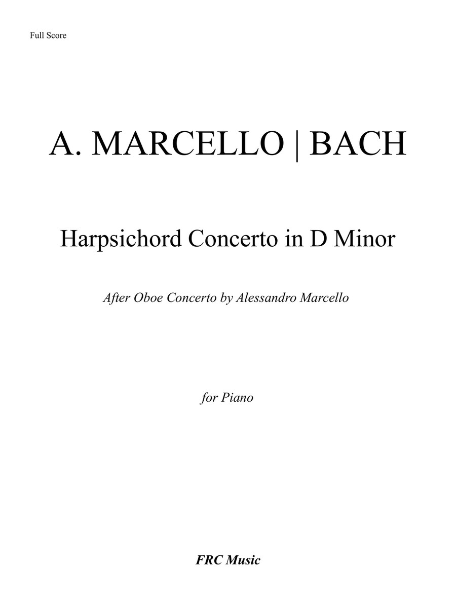 J.S. Bach: Harpsichord Concerto in D Minor, BWV 974 (after Alessandro Marcello) - COMPLETE Harpsichord scores gallery preview page 2