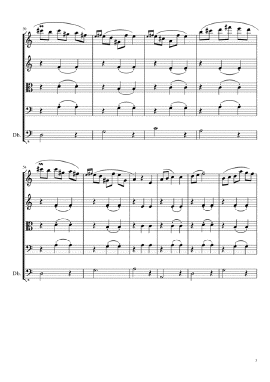 Waltz in A minor (Opus posthumous) for small string ensemble String Orchestra scores gallery preview page 6