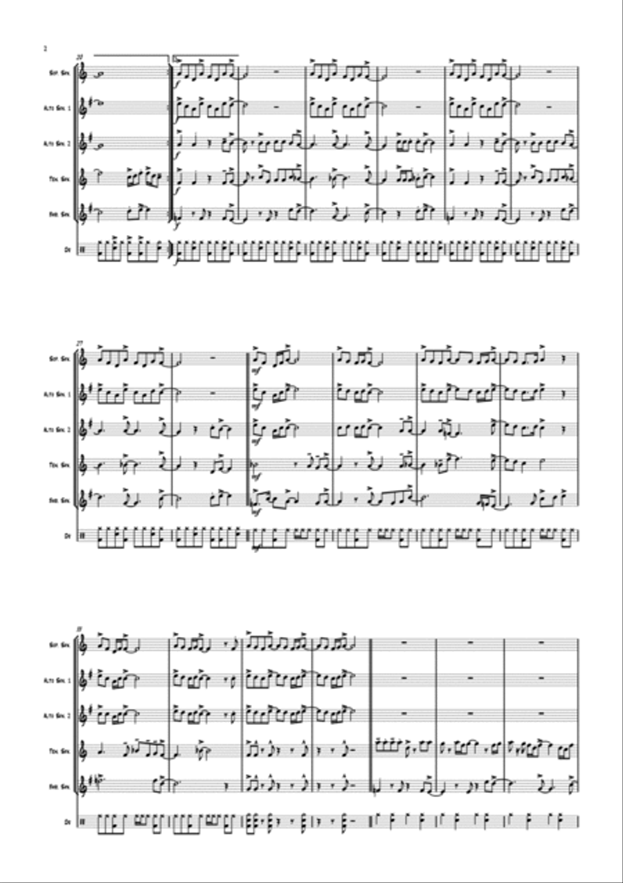 Thank You Thank You Saxophone Quartet scores gallery preview page 2