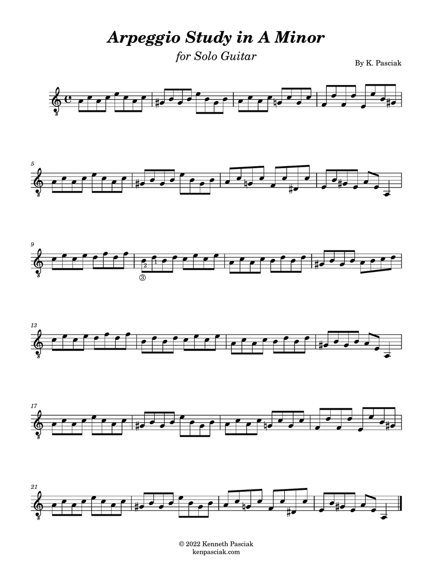 24 Arpeggio Studies for Guitar Acoustic Guitar scores gallery preview page 6