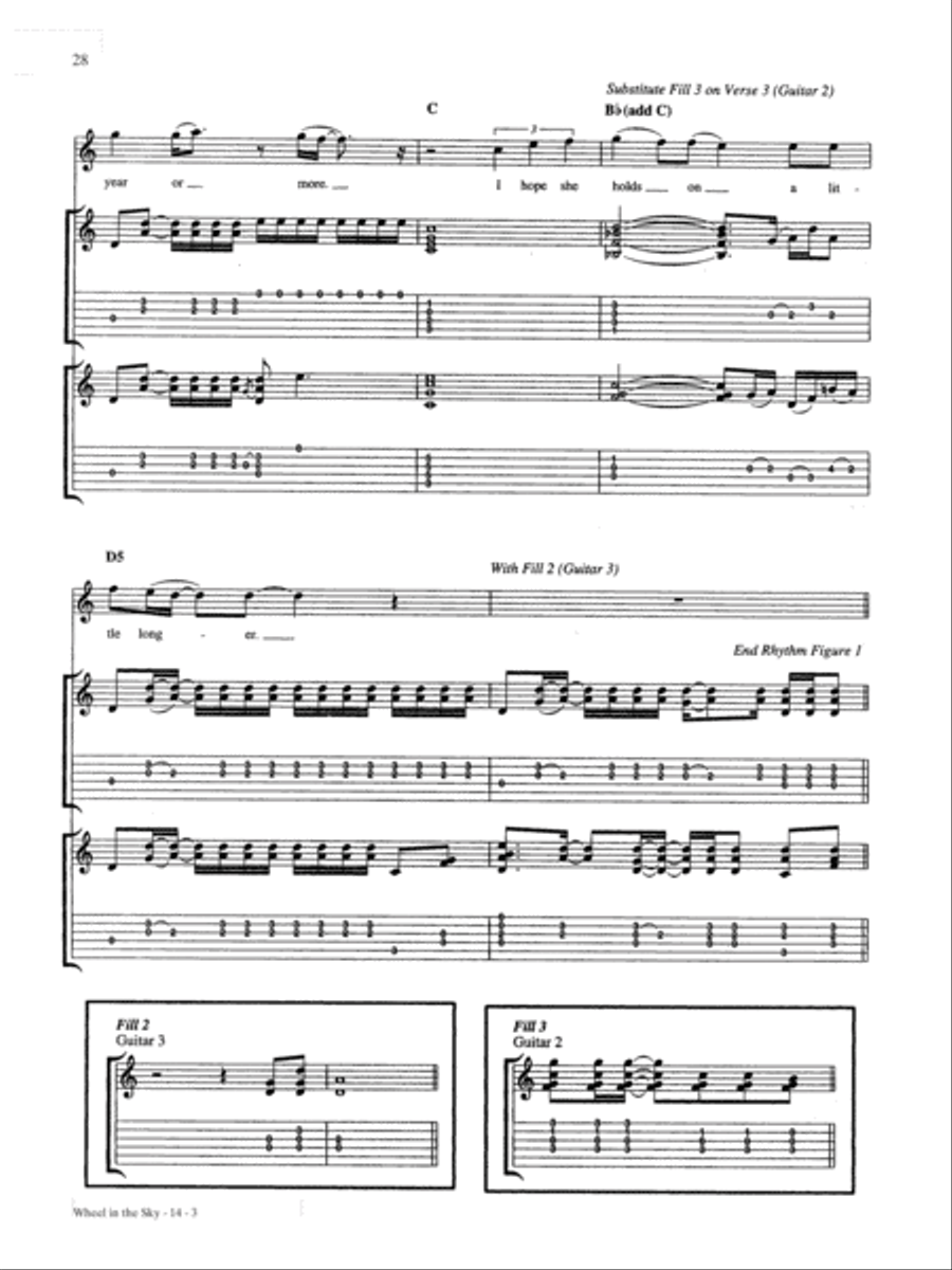 Wheel in the Sky Guitar Tablature scores gallery preview page 3