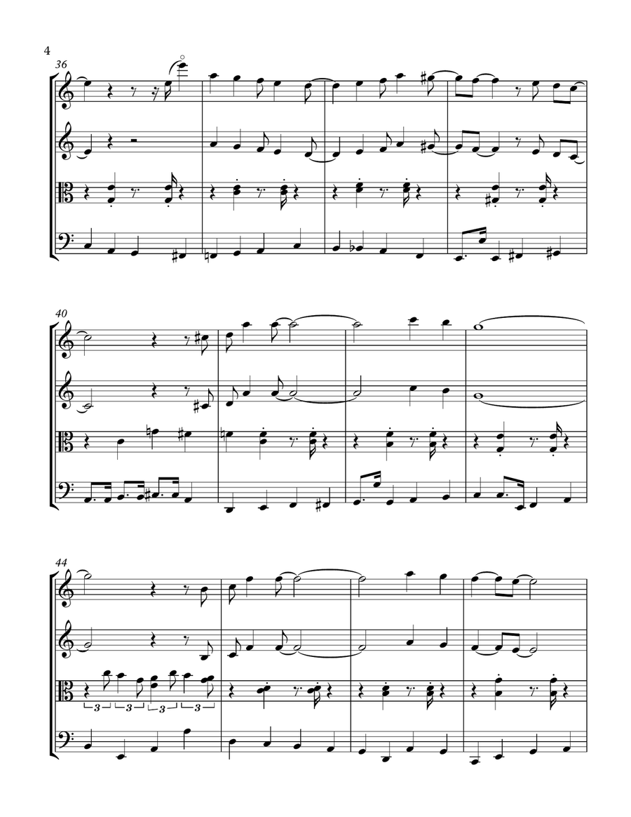 Fly Me To The Moon (in Other Words) String Quartet scores gallery preview page 5