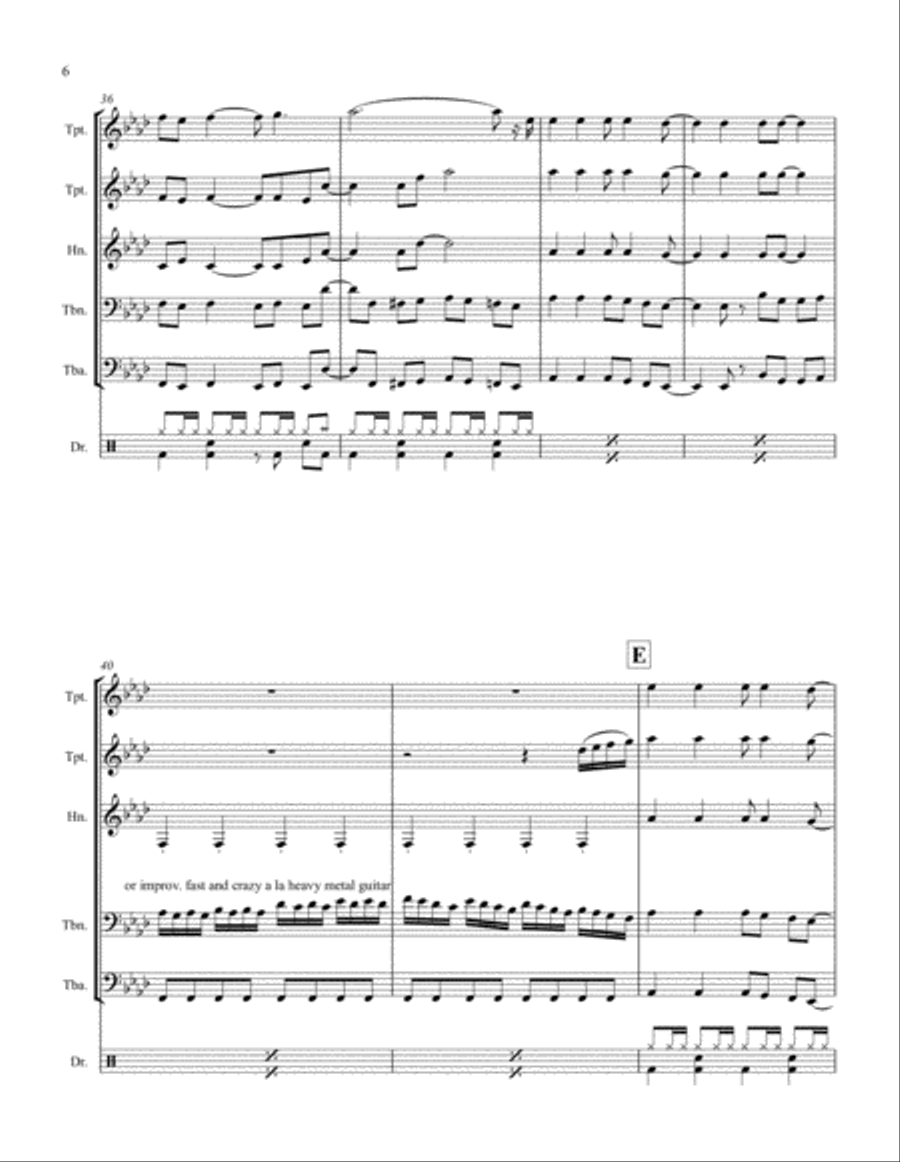 Crazy Train Crazy Train Brass Ensemble scores gallery preview page 6