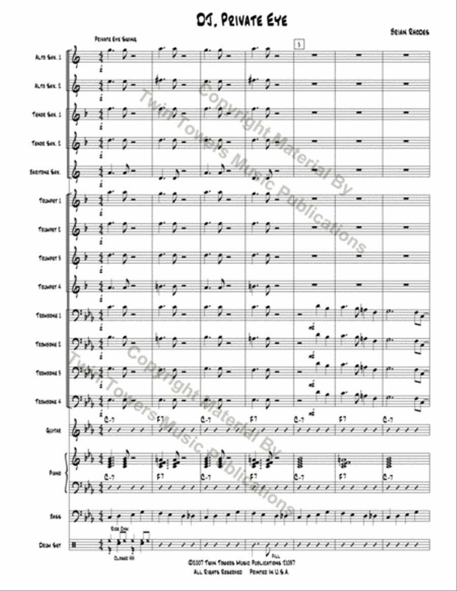 DJ Private Eye Jazz Ensemble scores gallery preview page 3