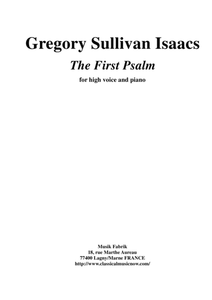 Gregory Sullivan Isaacs: The First Psalm for high voice and piano image number null
