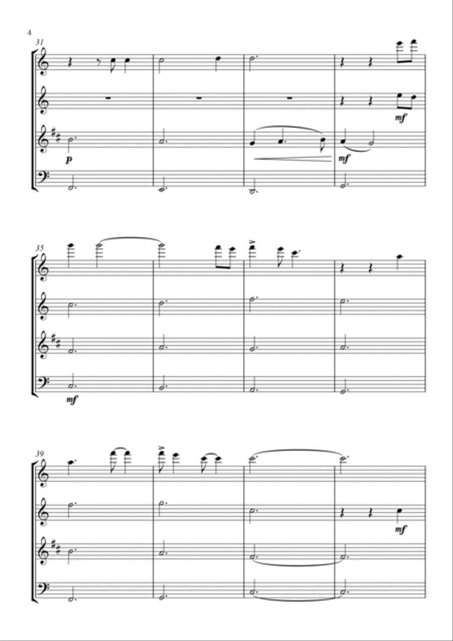 Piano Man Woodwind Quartet scores gallery preview page 4