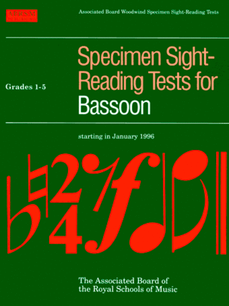 Specimen Sight-Reading Tests for Basson Grades 1-5
