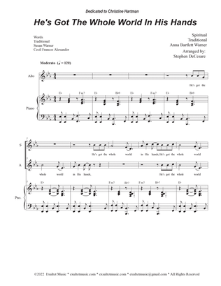 He's Got The Whole World In His Hands (2-part choir - (SA) - Easy Choir Version)