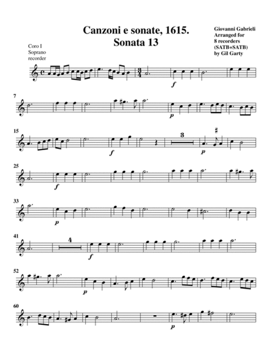 Sonata no.13 a8 (1615) (arrangement for 8 recorders)