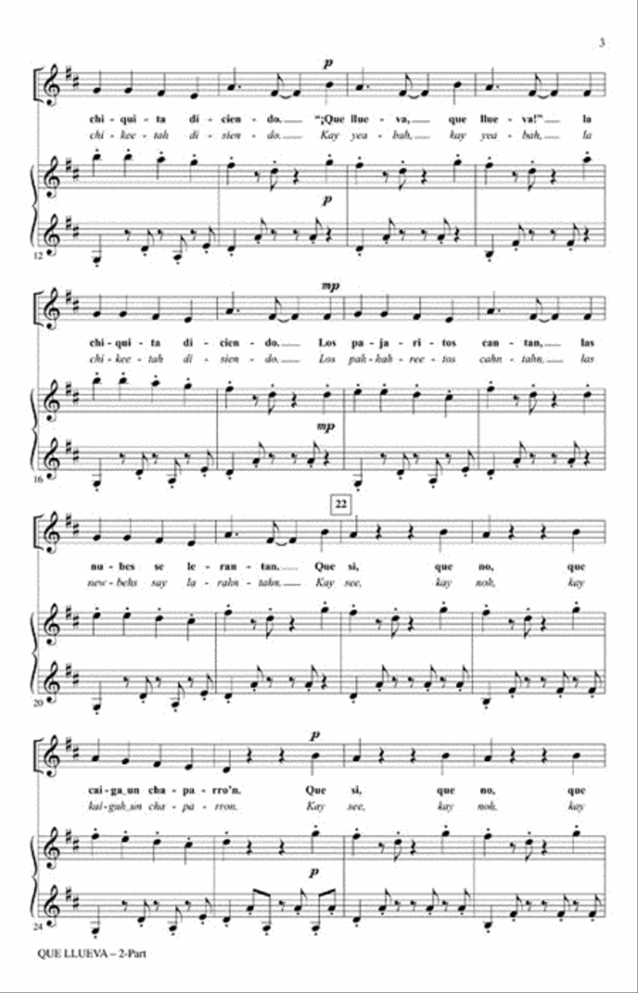 Que Llueva 2-Part scores gallery preview page 3