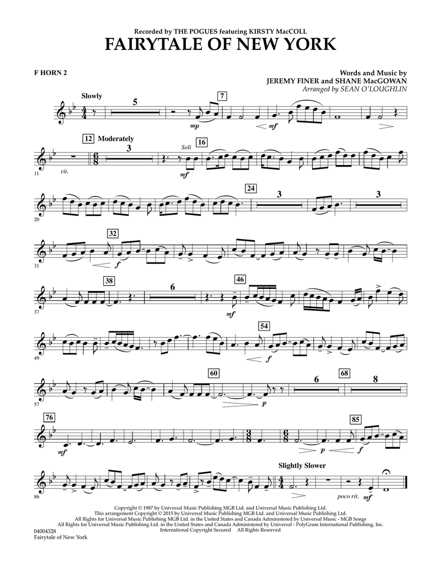 Fairytale of New York - F Horn 2