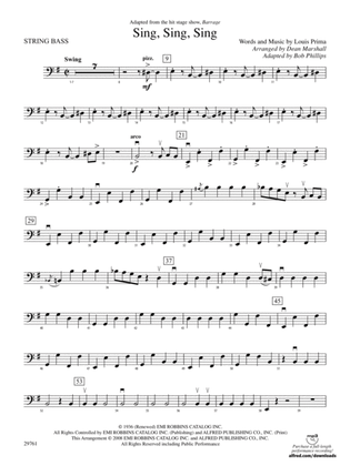 Sing, Sing, Sing (adapted from the stage show Barrage): String Bass