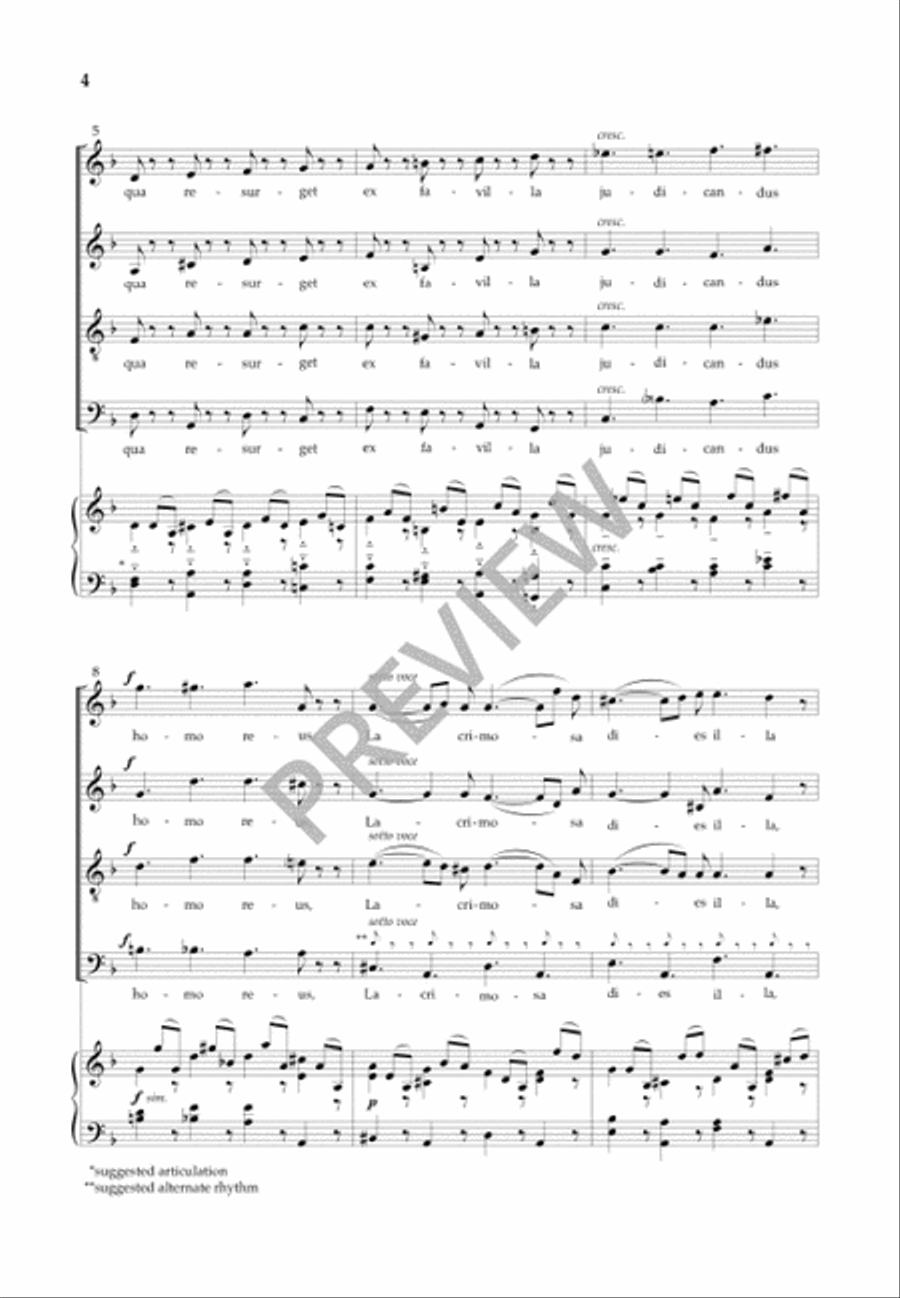 Lacrimosa 4-Part scores gallery preview page 5