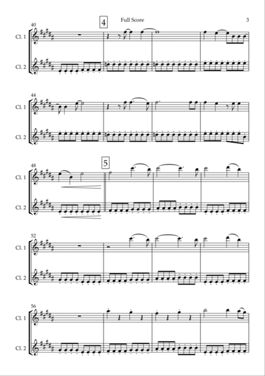 City Of Blinding Lights Clarinet Duet scores gallery preview page 3
