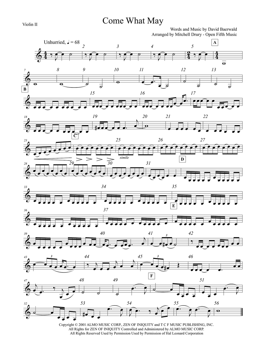 Come What May String Quartet scores gallery preview page 2