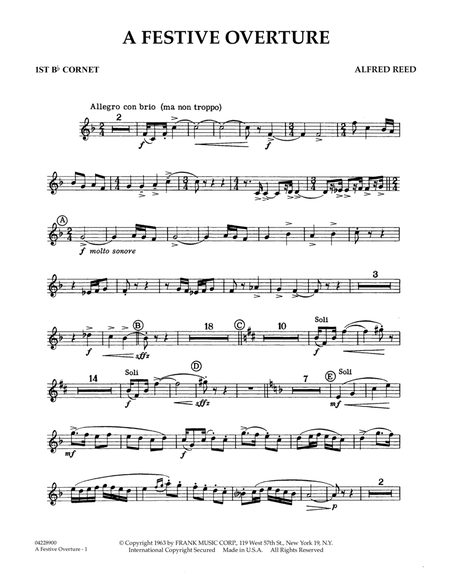 A Festive Overture - 1st Bb Cornet 1