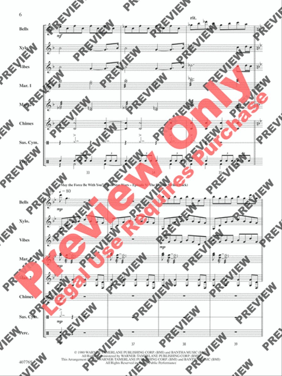 Star Wars Medley Star Wars Medley Percussion Ensemble scores gallery preview page 23
