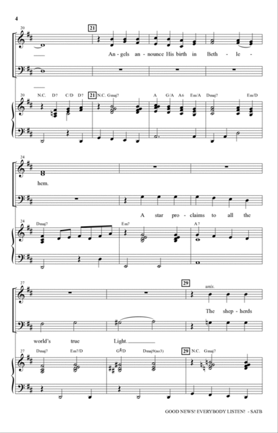 Good News! Everybody Listen! 4-Part scores gallery preview page 3