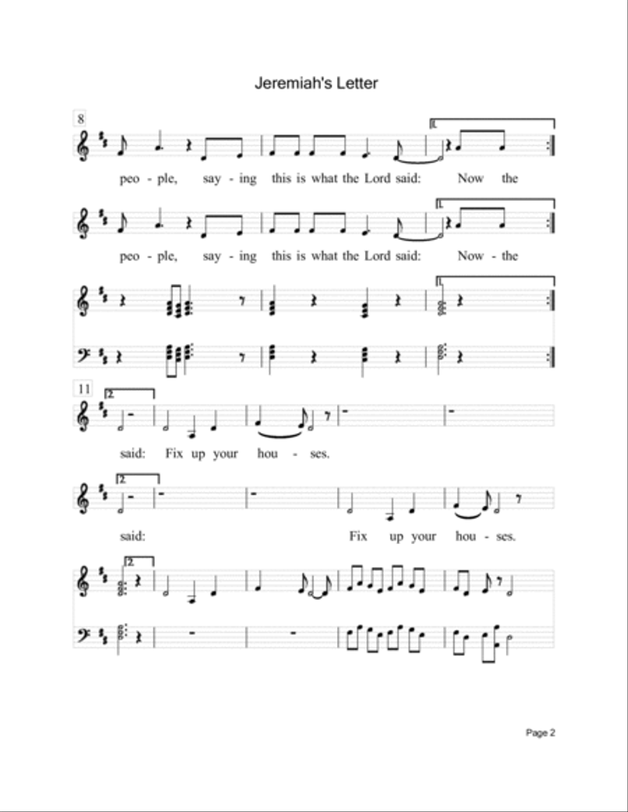 Jeremiah's Letter Jeremiah's Letter Voice scores gallery preview page 4