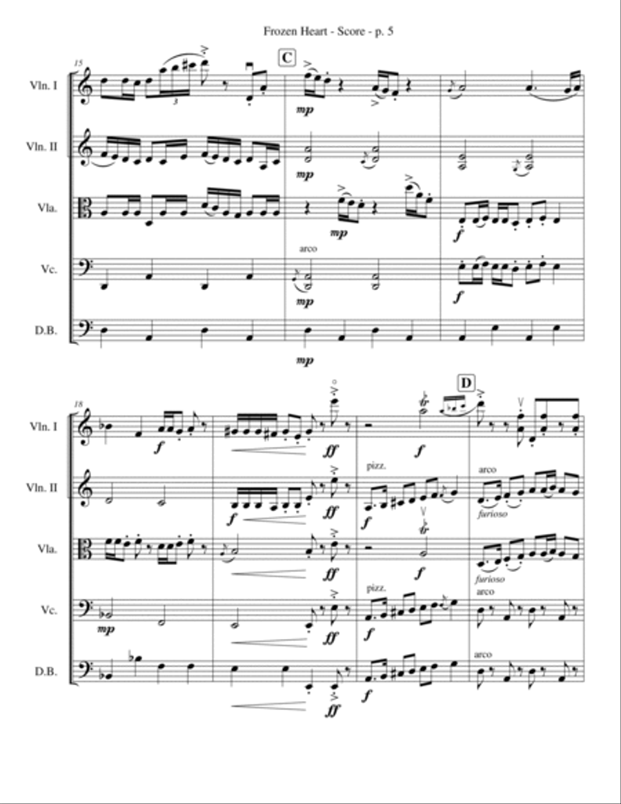 Frozen Heart String Quartet scores gallery preview page 5