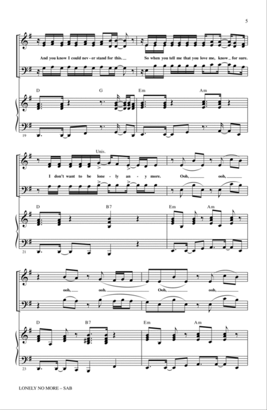 Lonely No More 3-Part scores gallery preview page 4