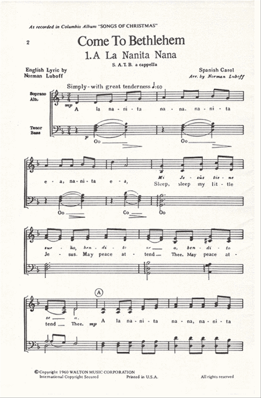 Come to Bethlehem Come to Bethlehem Divisi scores gallery preview page 2
