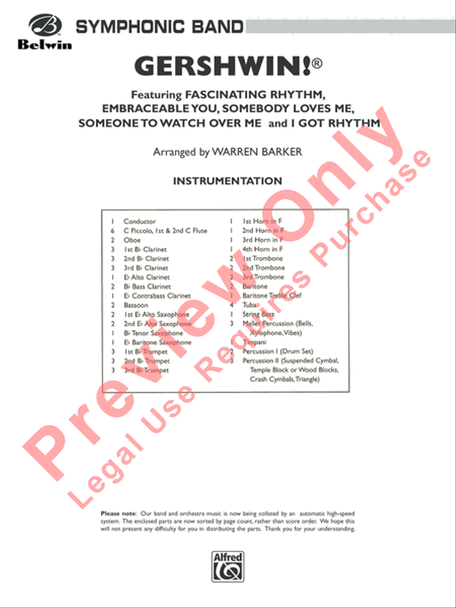 Gershwin! (Medley) Gershwin! (Medley) Concert Band scores gallery preview page 2