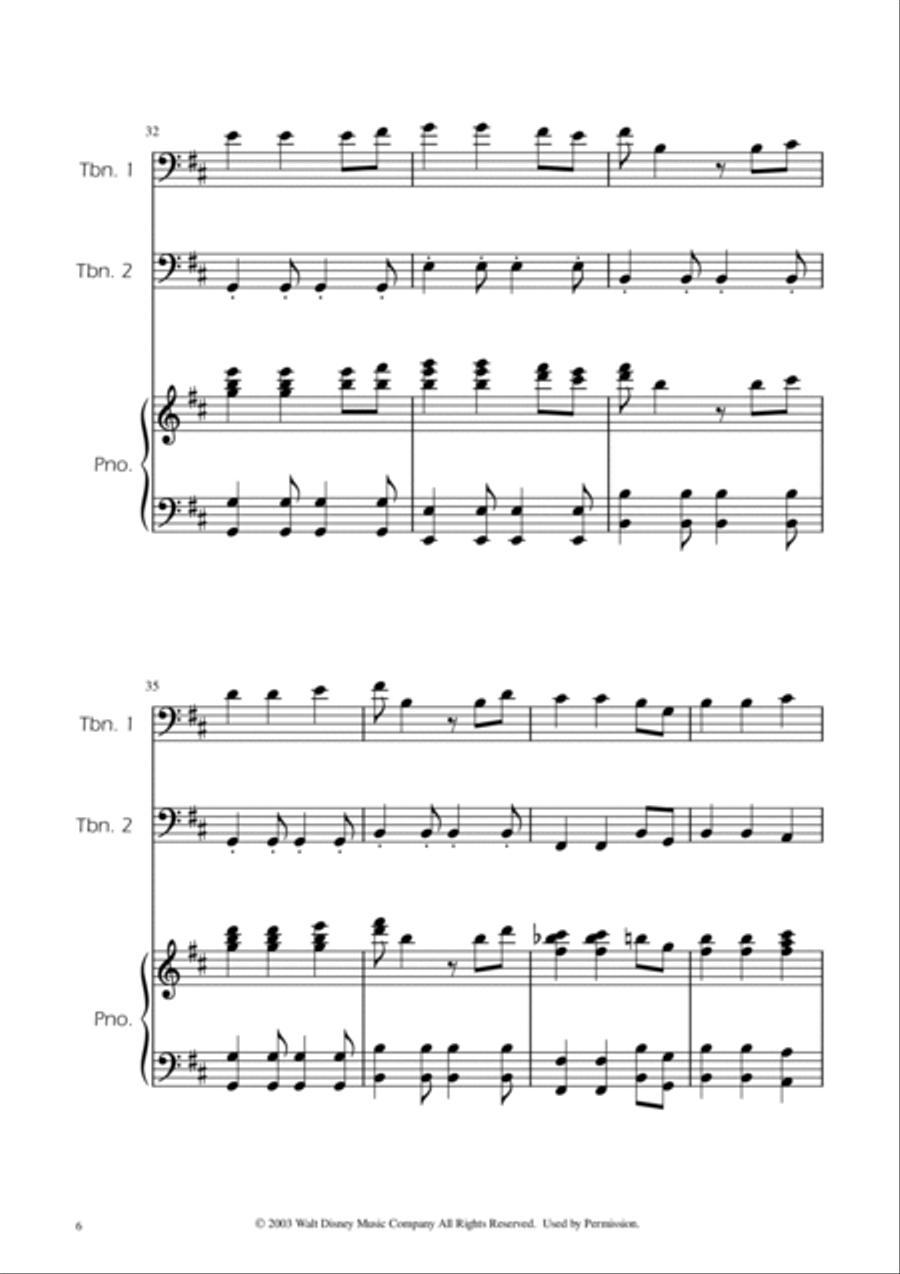 He's A Pirate He's A Pirate Trombone Duet scores gallery preview page 6